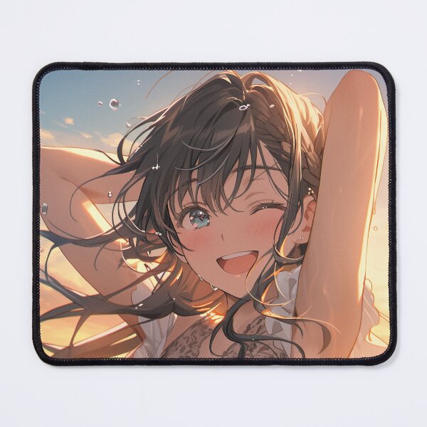 Item preview, Beautiful Anime Girl in The Majestic Sunset, Anime Style Cute Girl in the Beach, High Quality AI Images designed and sold by DigitAIShop.