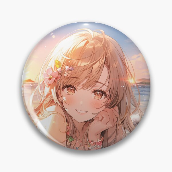 Item preview, Beautiful Anime Girl in The Majestic Sunset, Anime Style Cute Girl in the Beach, High Quality AI Images designed and sold by DigitAIShop.