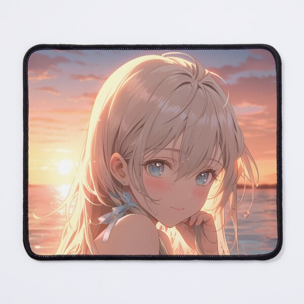 Item preview, Beautiful Anime Girl in The Majestic Sunset, Anime Style Cute Girl in the Beach, High Quality AI Images designed and sold by DigitAIShop.
