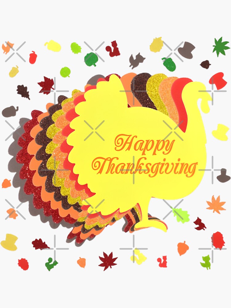 Thumbnail 3 of 3, Sticker, Happy Thanksgiving designed and sold by Coollzone.