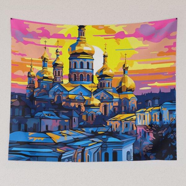 Item preview, A Pop Art Travel Print of Kiev / Kyiv - Ukraine designed and sold by StudioRedKoala.