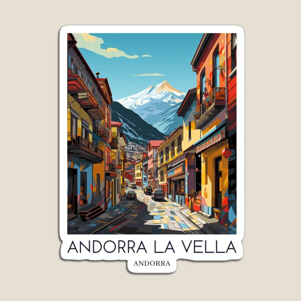 Artikel-Vorschau von Ein Pop-Art-Reisedruck von Andorra la Vella – Andorra, designt und verkauft von StudioRedKoala.