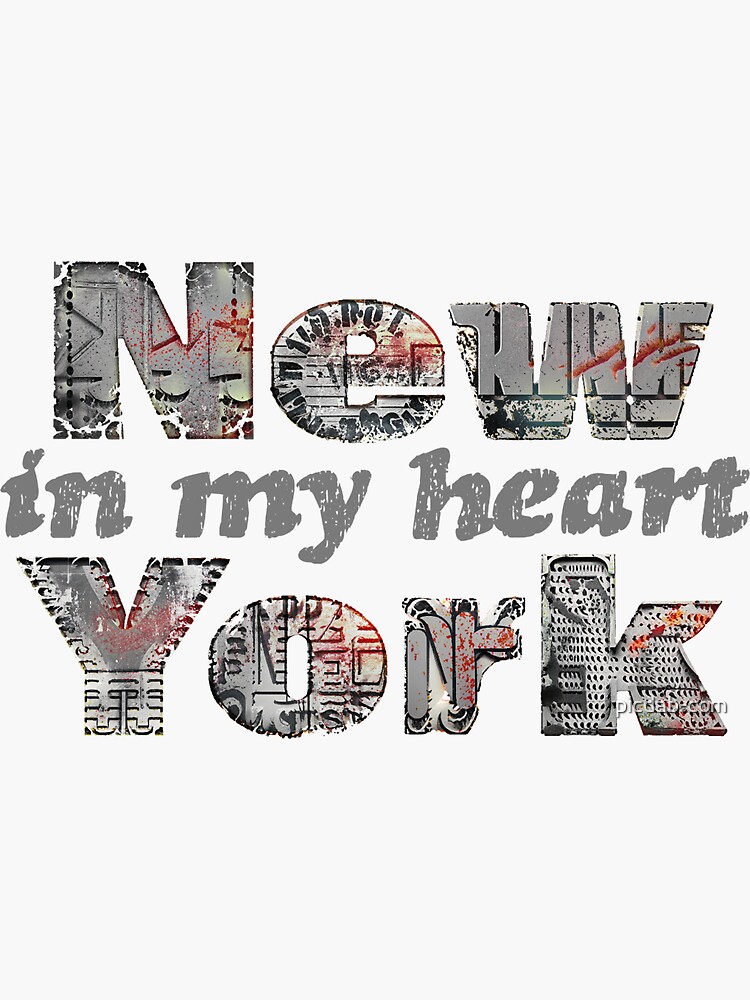 Thumbnail 3 of 3, Sticker, New York in my heart designed and sold by picdab-com.