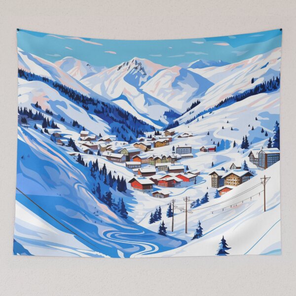 Item preview, A Pop Art Travel Print of Grandvalira Ski Resort - Andorra designed and sold by StudioRedKoala.