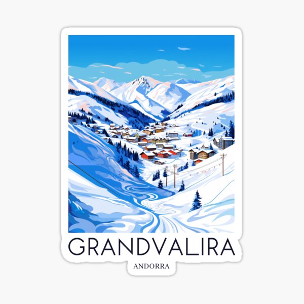 Item preview, A Pop Art Travel Print of Grandvalira Ski Resort - Andorra designed and sold by StudioRedKoala.