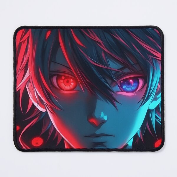 Item preview, "Eyes of the Neon Demon: Anime Boy's Hypnotic Stare" designed and sold by AyushAIImage01.