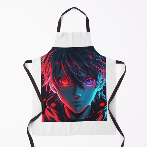 Item preview, "Eyes of the Neon Demon: Anime Boy's Hypnotic Stare"  designed and sold by AyushAIImage01.