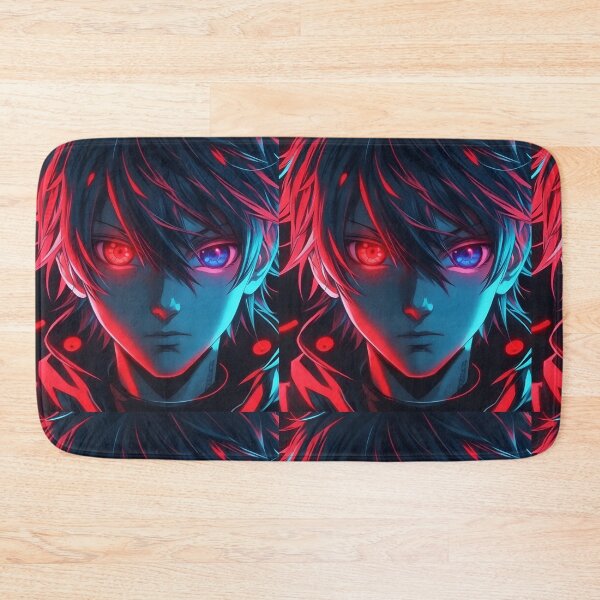 Item preview, "Eyes of the Neon Demon: Anime Boy's Hypnotic Stare"  designed and sold by AyushAIImage01.