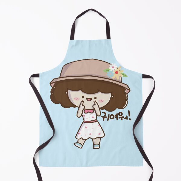 Item preview, Cute Korean Girl in Hat and Dress and says cute in korean designed and sold by Kimchi-style-.