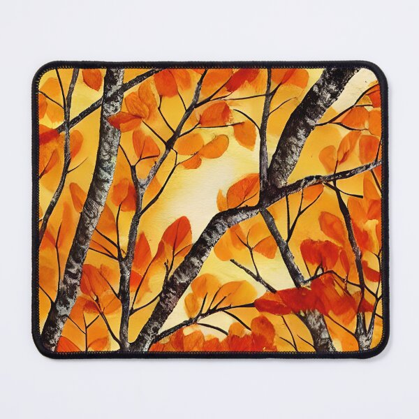 Item preview, Autumnal leaves on birch trees designed and sold by Bthismoment.