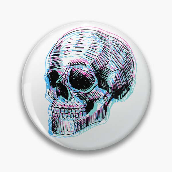 Item preview, Distorted optical illusion human skull designed and sold by MonochromeEcho.