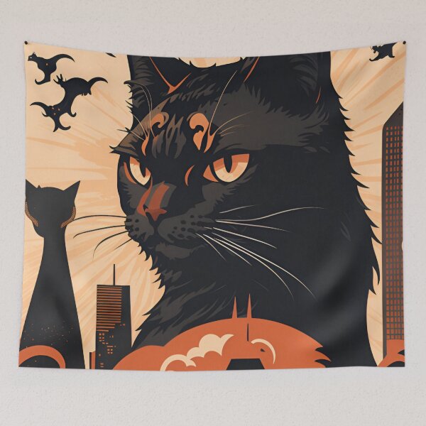 Item preview, Catzilla Unleashed - Feline Fury Meets Art designed and sold by ElLocoMus.