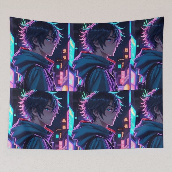 Item preview,  "Neon:Innocence with Anime Boy"  designed and sold by AyushAIImage01.