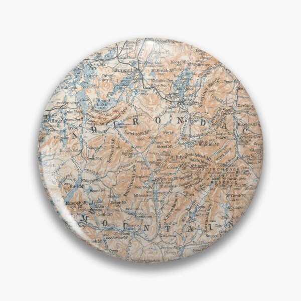 Item preview, Adirondack Mountains 1909 Map Print designed and sold by VoyagerVintage.