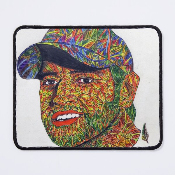 Item preview, MS Dhoni Leaf Art color drawing designed and sold by MubaraksArt.