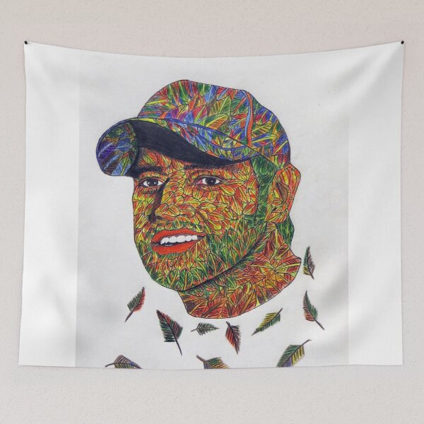 Item preview, MS Dhoni Leaf Art color drawing designed and sold by MubaraksArt.