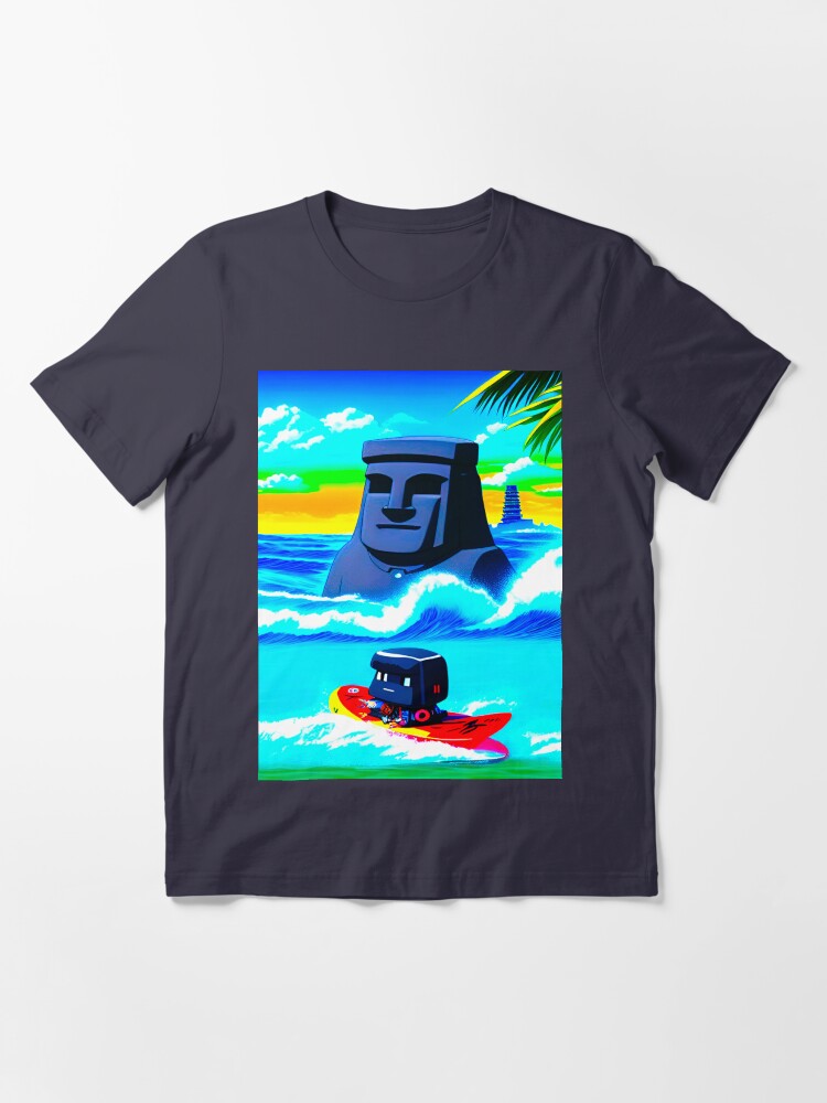 ANIME MANGA SURFING HAWAII KAIJU MOAI T-SHIRT  Kids T-Shirt by  ErikKarlsson