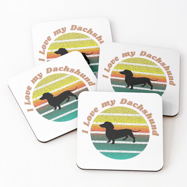 Item preview, Retro Sunset and Dachshund Dog designed and sold by zibziby.