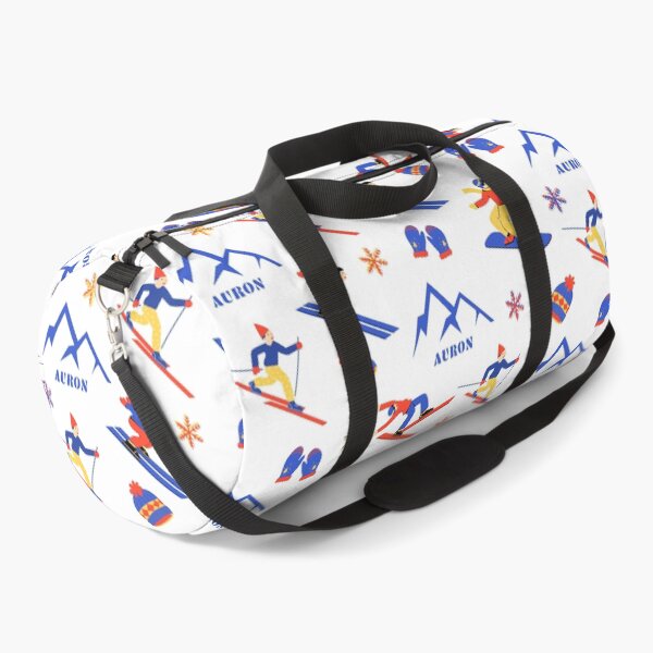 Item preview, Auron in Mercantour France Ski Snowboard seamless pattern designed and sold by Vintage-TM.