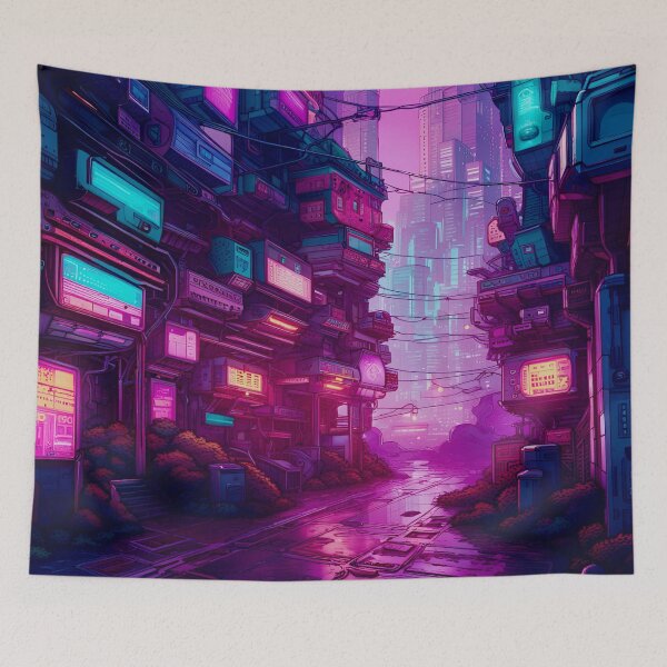 Item preview, Cyberpunk Empty City Street designed and sold by Ink Art Design.
