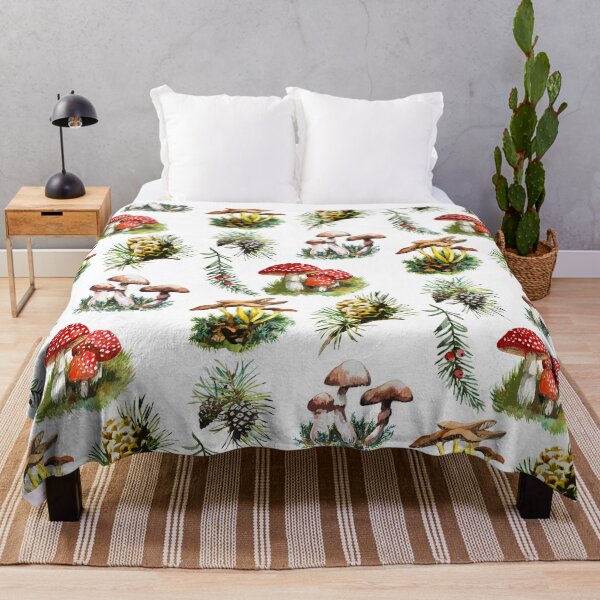Item preview, Forest mushrooms and conifers. designed and sold by Lemontreeart63.