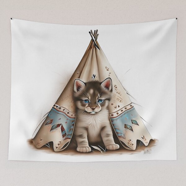Item preview, Kitten in a teepee designed and sold by kentHdesigns.