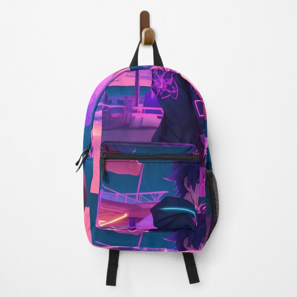 Item preview, "Beach Bliss: Anime Boy's Neon-Innocent Serenity" designed and sold by AyushAIImage01.