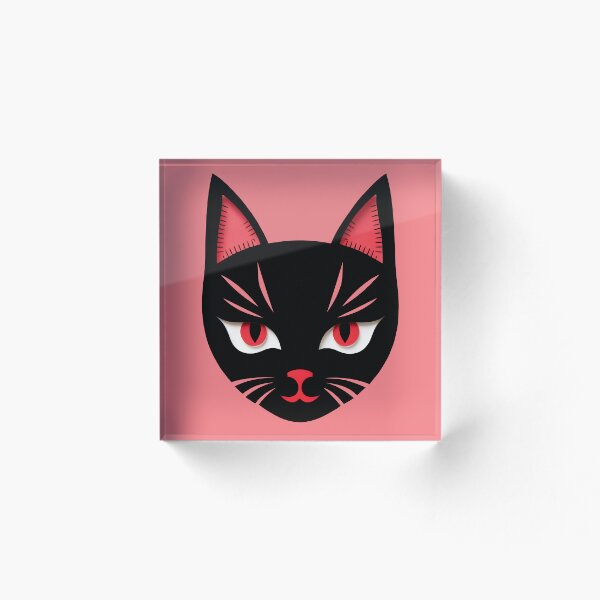 Artikelvorschau, Schwarze Katze mit roten Augen entworfen und verkauft von MagicColorPrint.