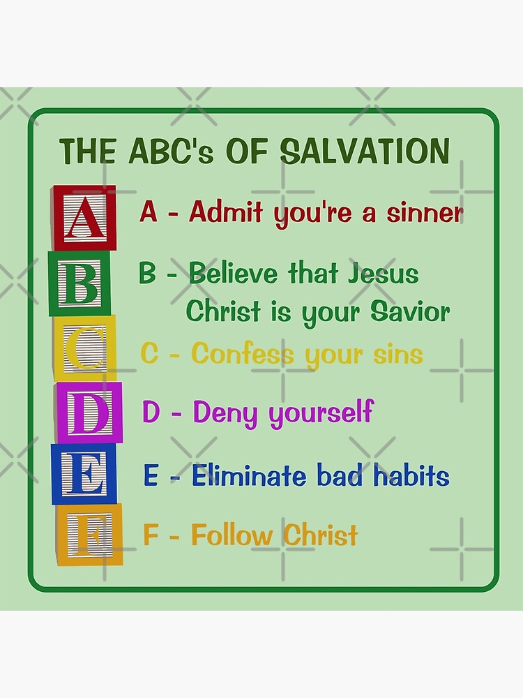 the-abc-s-of-salvation-art-board-print-for-sale-by-greatthouart-redbubble for Free Printable Abc Of Salvation Printable The ABC's of Salvation