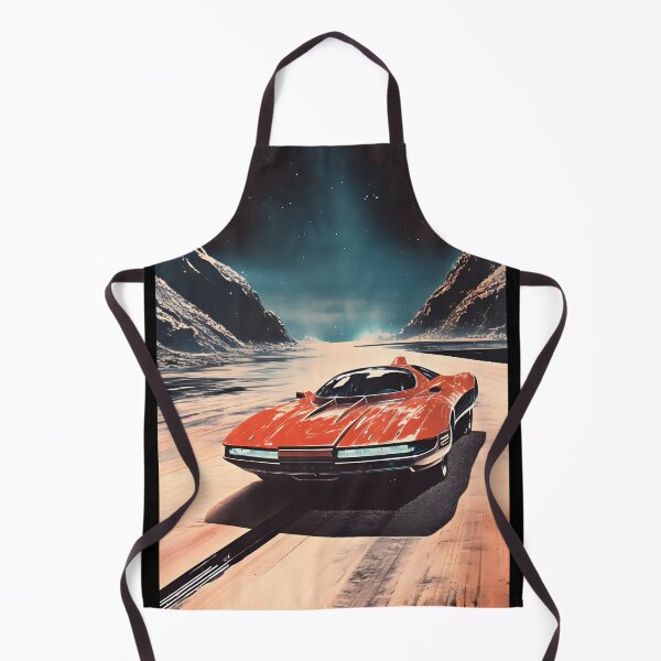 Item preview, Red Retro Futuristic Sports Car and an Extraterrestrial Desert Landscape at Night with Starry Sky designed and sold by Je-we.