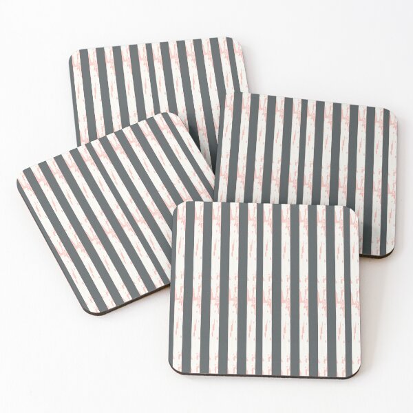 Item preview, Watercolor Tree Trunks: White and Pink Striped Bark on Black designed and sold by ara-designs.