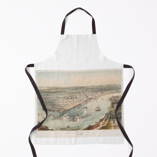 Item preview, New Orleans Louisiana 1851 Bird's Eye View Print designed and sold by VoyagerVintage.