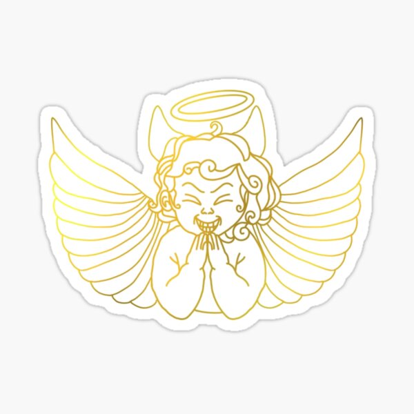 ANGEL GOLD WINGS Sticker for Sale by YaliliArt