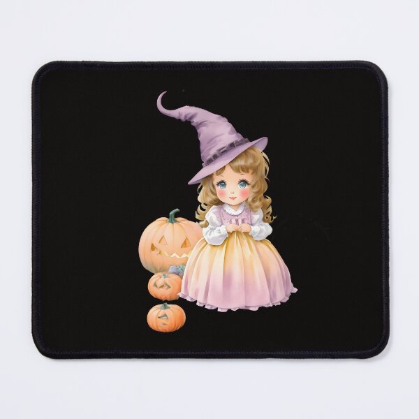 Item preview, Watercolor Hand Drawn Little Witch and Halloween Pumpkin designed and sold by BloomCatB.