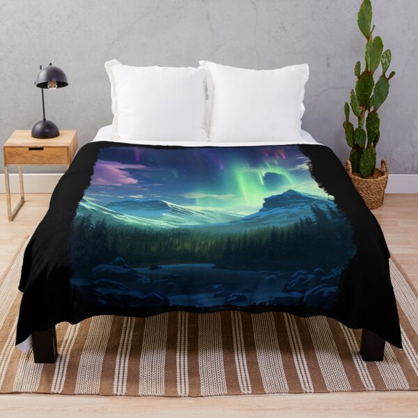 Item preview, Northern Light Aurora Borealis Scenery Mountains Rivers Trees designed and sold by NLTees.