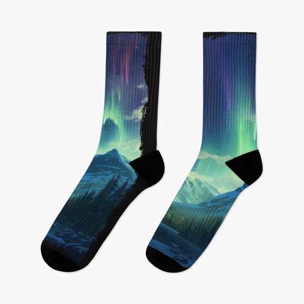 Item preview, Northern Light Aurora Borealis Scenery Mountains Rivers Trees designed and sold by NLTees.