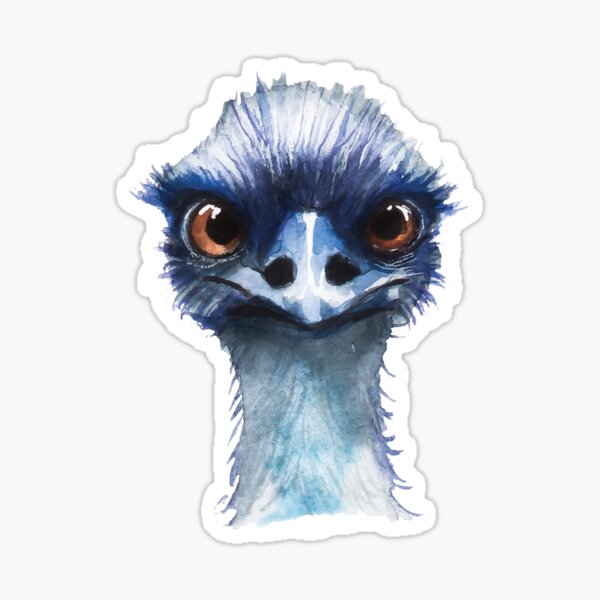 Punk blue emu bird Greeting Card for Sale by Julie Matthews