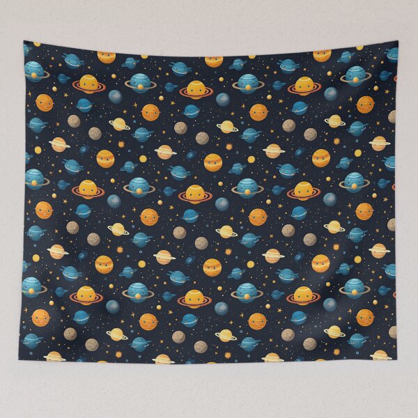 Item preview, cute solar system seamless designed and sold by NatthyDesign.