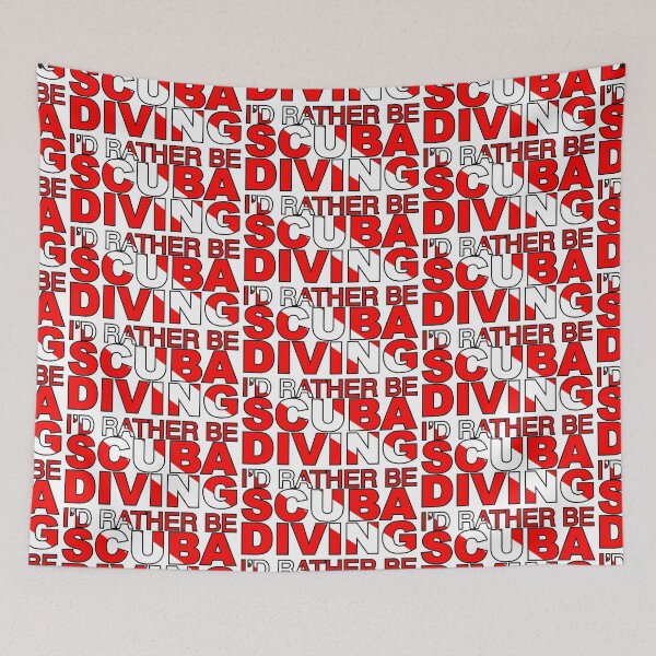 Item preview, Id rather be Scuba Diving Flag designed and sold by LudlumDesign.