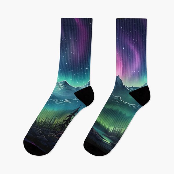 Item preview, Northern Light Aurora Borealis Scenery Mountains Rivers Trees designed and sold by NLTees.