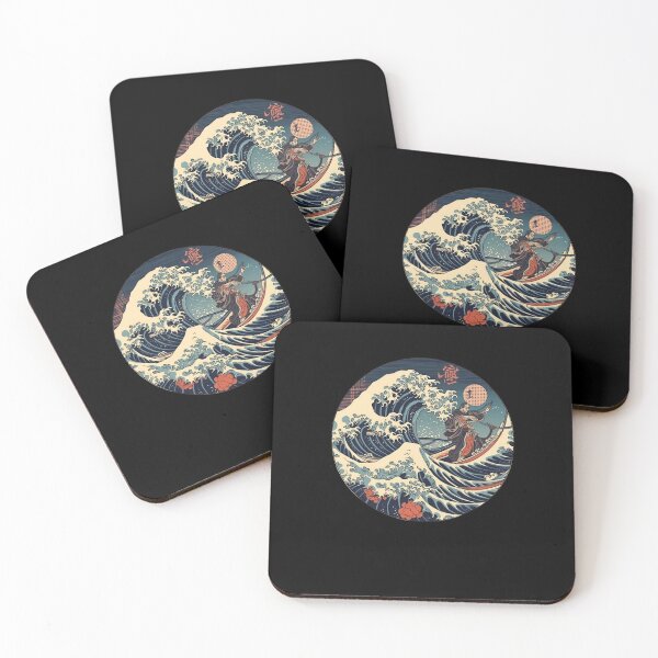 Item preview, Samurai on great wave surfing designed and sold by TeePulseMania.