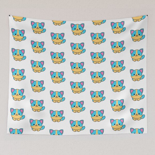 Item preview, Blue and Yellow Cat designed and sold by SideQuestDoodles.