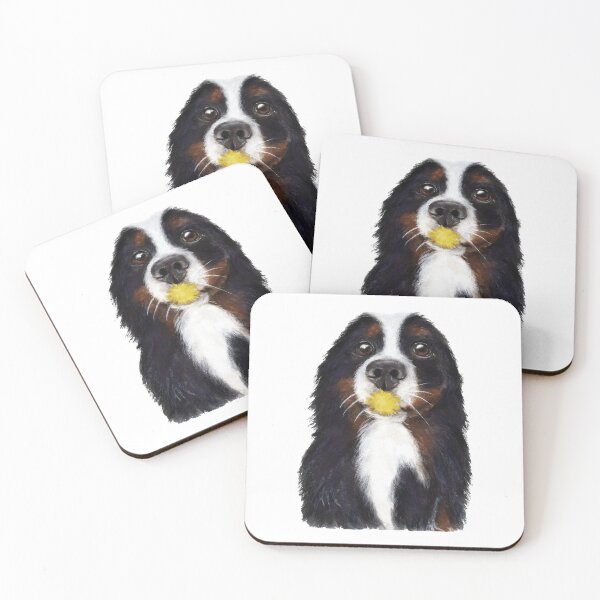 Item preview, Bernese Mountain dog with dandelion in mouth watercolour painting designed and sold by Funsize-Art.