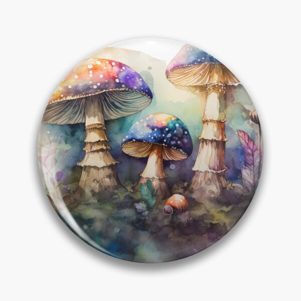 Item preview, Bright and colorful watercolor mushrooms designed and sold by GoatAndCamel.