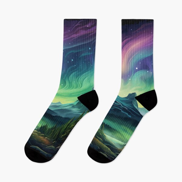 Item preview, Northern Light Aurora Borealis Scenery Mountains Rivers Trees designed and sold by NLTees.