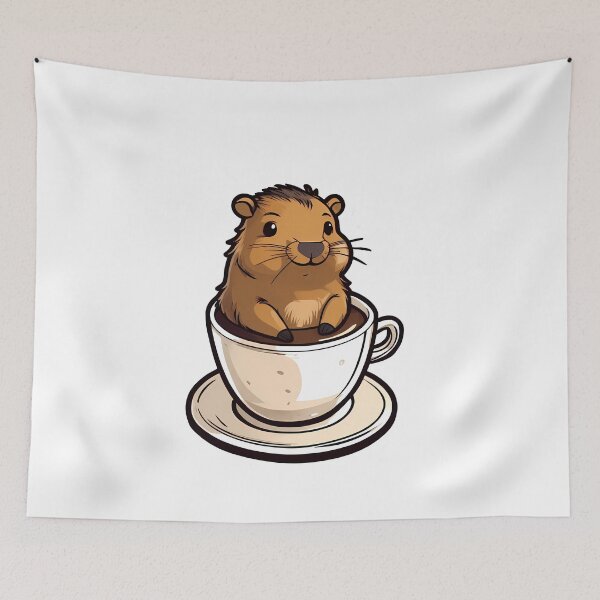Item preview, Coffee & Capybara Bliss designed and sold by Mechanical-Artt.