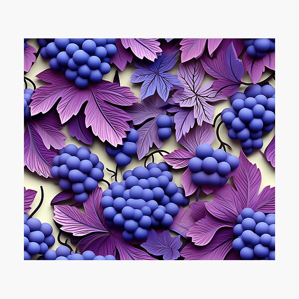 Item preview, Grape Vines Harvest - 3D Paper Art - Red Wine Blues designed and sold by JoanNinjaHen.