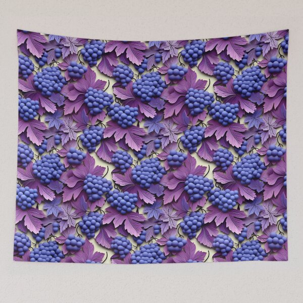 Item preview, Grape Vines Harvest - 3D Paper Art - Red Wine Blues designed and sold by JoanNinjaHen.