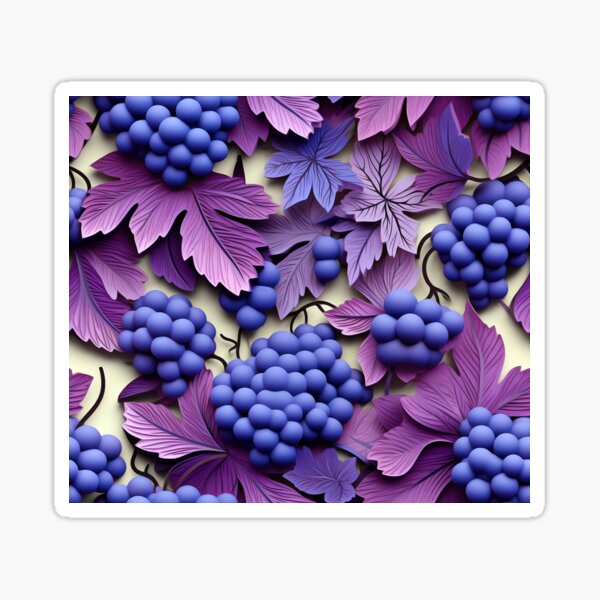Item preview, Grape Vines Harvest - 3D Paper Art - Red Wine Blues designed and sold by JoanNinjaHen.