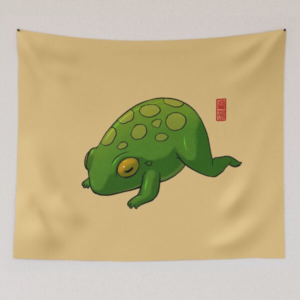 Item preview, cute yoga frog pose mandukasana mood illustration designed and sold by DingHuArt.